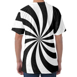 Black And White Swirl Print Men's Velvet T-Shirt
