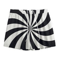 Black And White Swirl Print Mesh Shorts