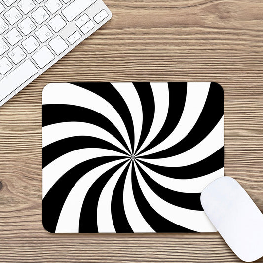 Black And White Swirl Print Mouse Pad