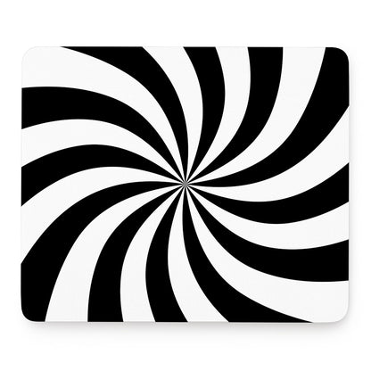 Black And White Swirl Print Mouse Pad
