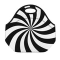 Black And White Swirl Print Neoprene Lunch Bag