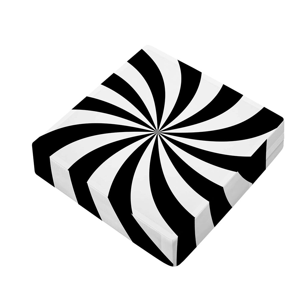 Black And White Swirl Print Outdoor Seat Cushion Cover