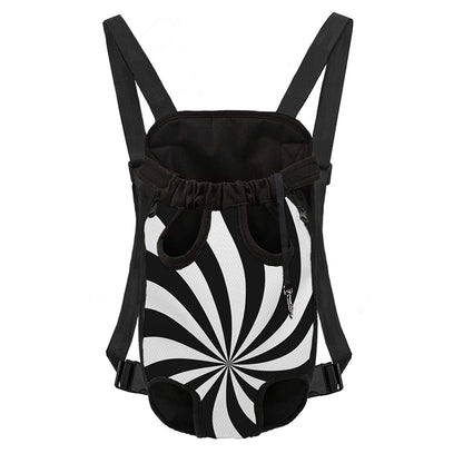 Black And White Swirl Print Pet Carrier Backpack