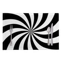 Black And White Swirl Print Placemat