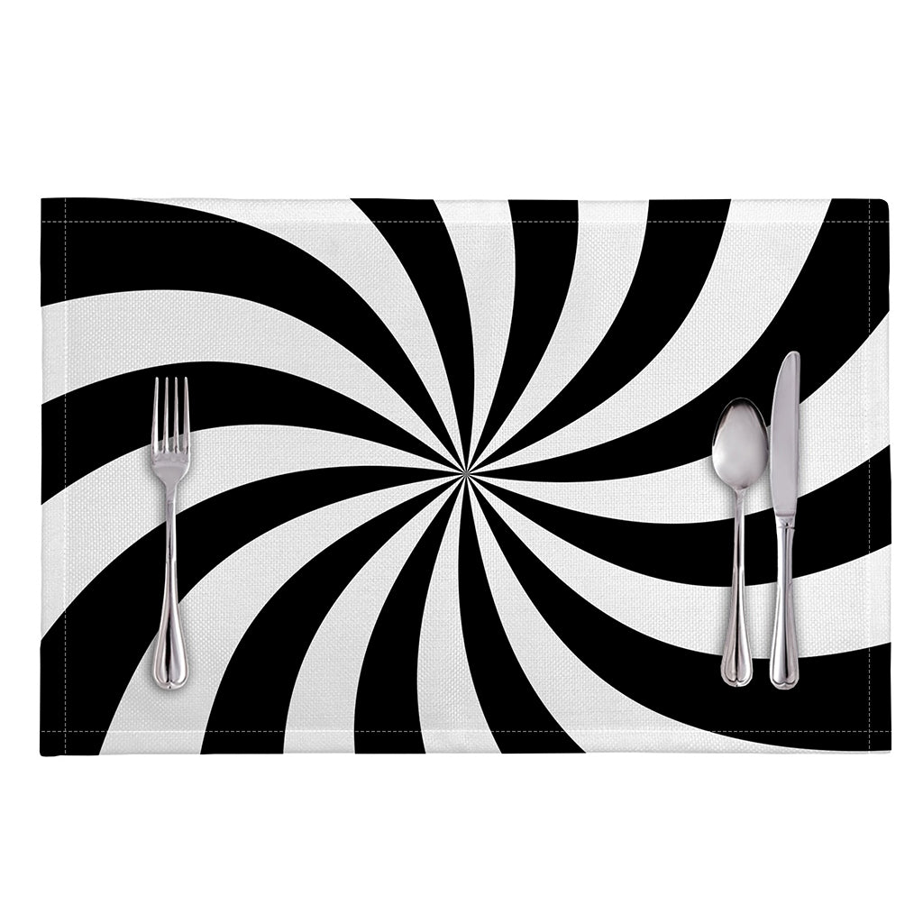 Black And White Swirl Print Placemat