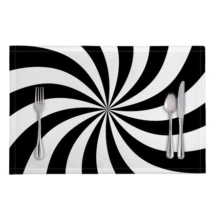 Black And White Swirl Print Placemat