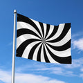 Black And White Swirl Print Polyester Flag