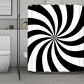 Black And White Swirl Print Polyester Shower Curtain