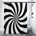 Black And White Swirl Print Premium Shower Curtain