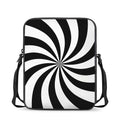 Black And White Swirl Print Rectangular Crossbody Bag