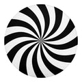 Black And White Swirl Print Round Blanket