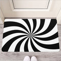 Black And White Swirl Print Rubber Doormat