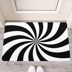 Black And White Swirl Print Rubber Doormat