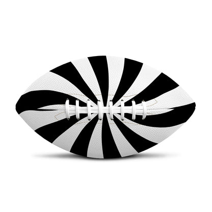 Black And White Swirl Print Rugby Ball