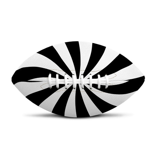 Black And White Swirl Print Rugby Ball