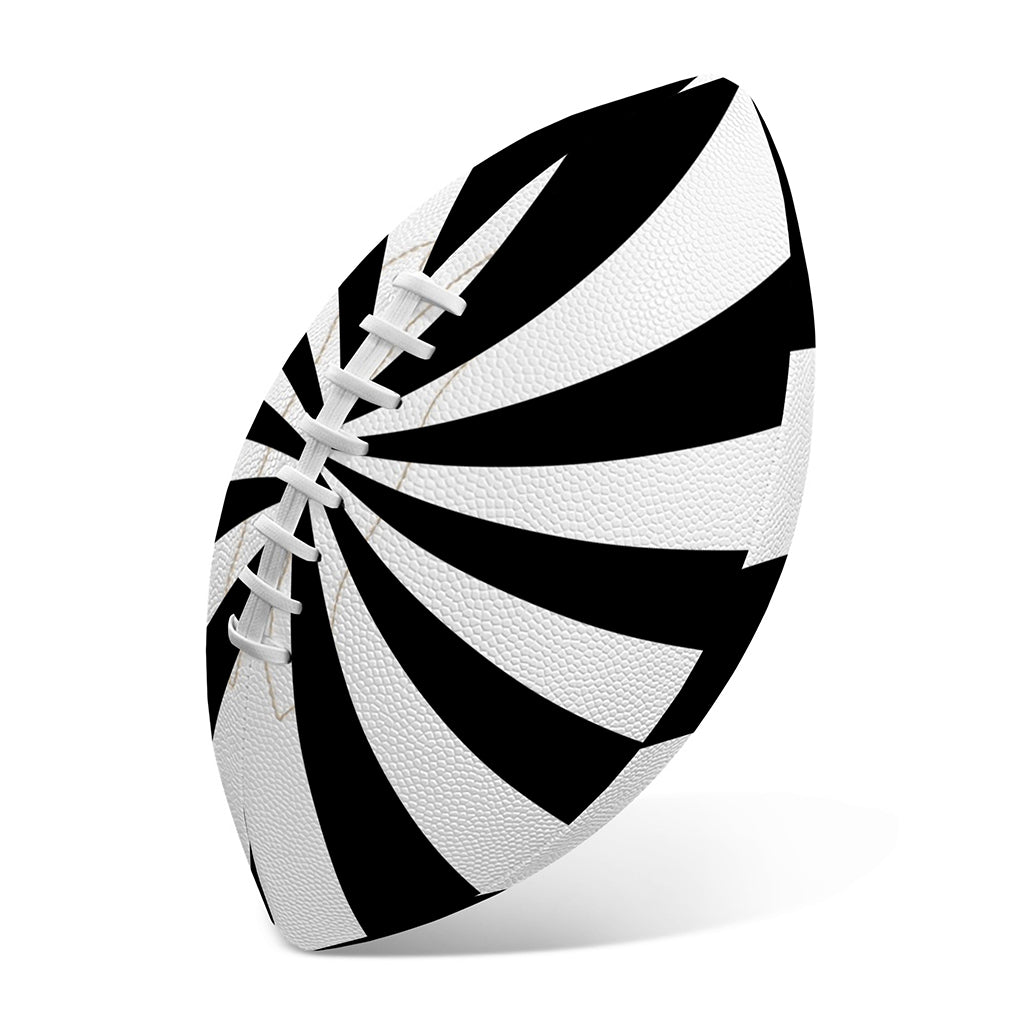 Black And White Swirl Print Rugby Ball