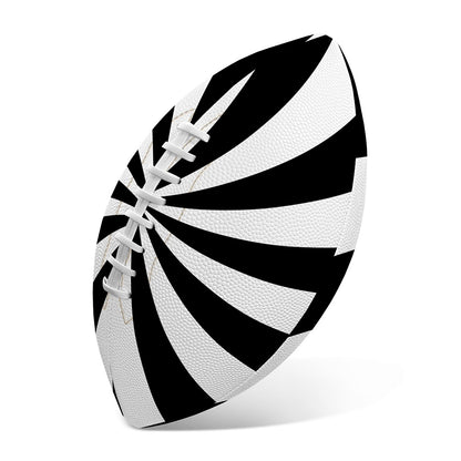 Black And White Swirl Print Rugby Ball