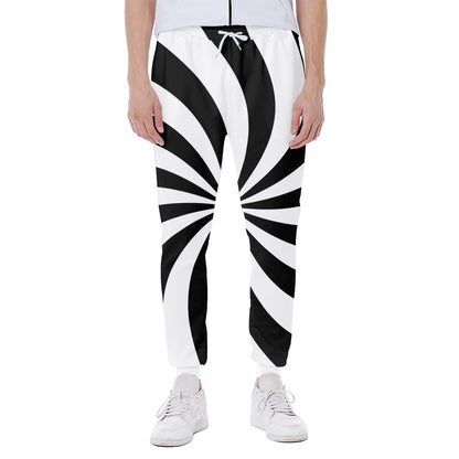 Black And White Swirl Print Scuba Joggers