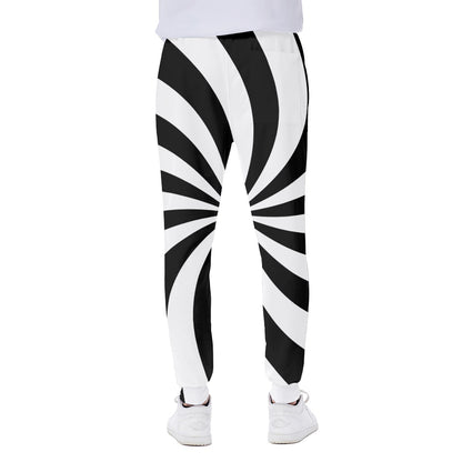 Black And White Swirl Print Scuba Joggers