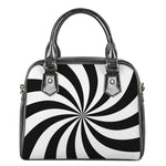 Black And White Swirl Print Shoulder Handbag
