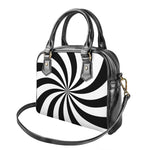 Black And White Swirl Print Shoulder Handbag