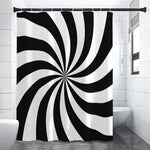 Black And White Swirl Print Shower Curtain