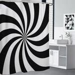 Black And White Swirl Print Shower Curtain