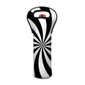 Black And White Swirl Print Single Neoprene Wine Tote