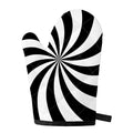 Black And White Swirl Print Single Oven Mitt