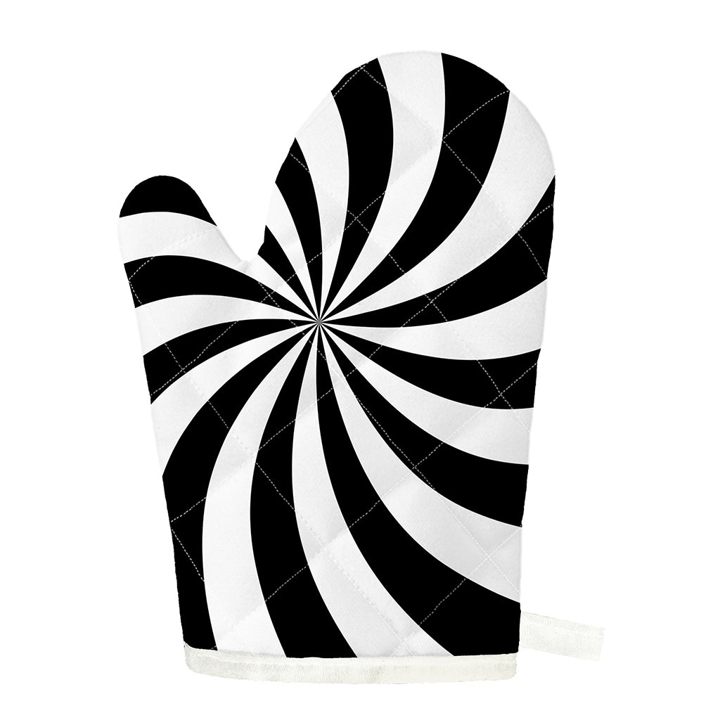 Black And White Swirl Print Single Oven Mitt