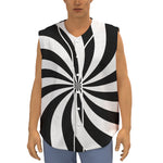 Black And White Swirl Print Sleeveless Baseball Jersey