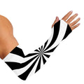 Black And White Swirl Print Sun Protection Arm Sleeves