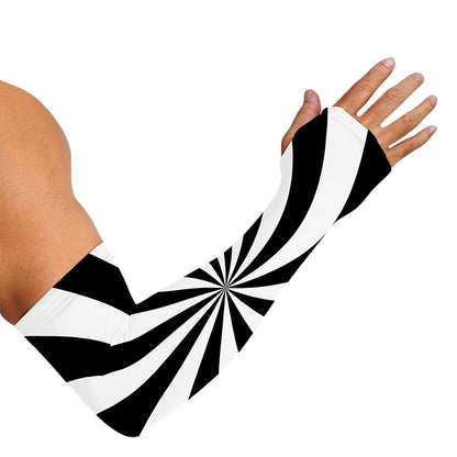 Black And White Swirl Print Sun Protection Arm Sleeves
