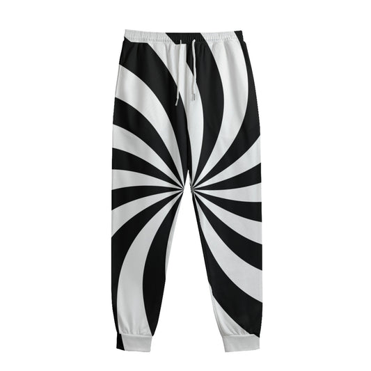 Black And White Swirl Print Sweatpants