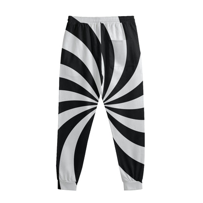 Black And White Swirl Print Sweatpants