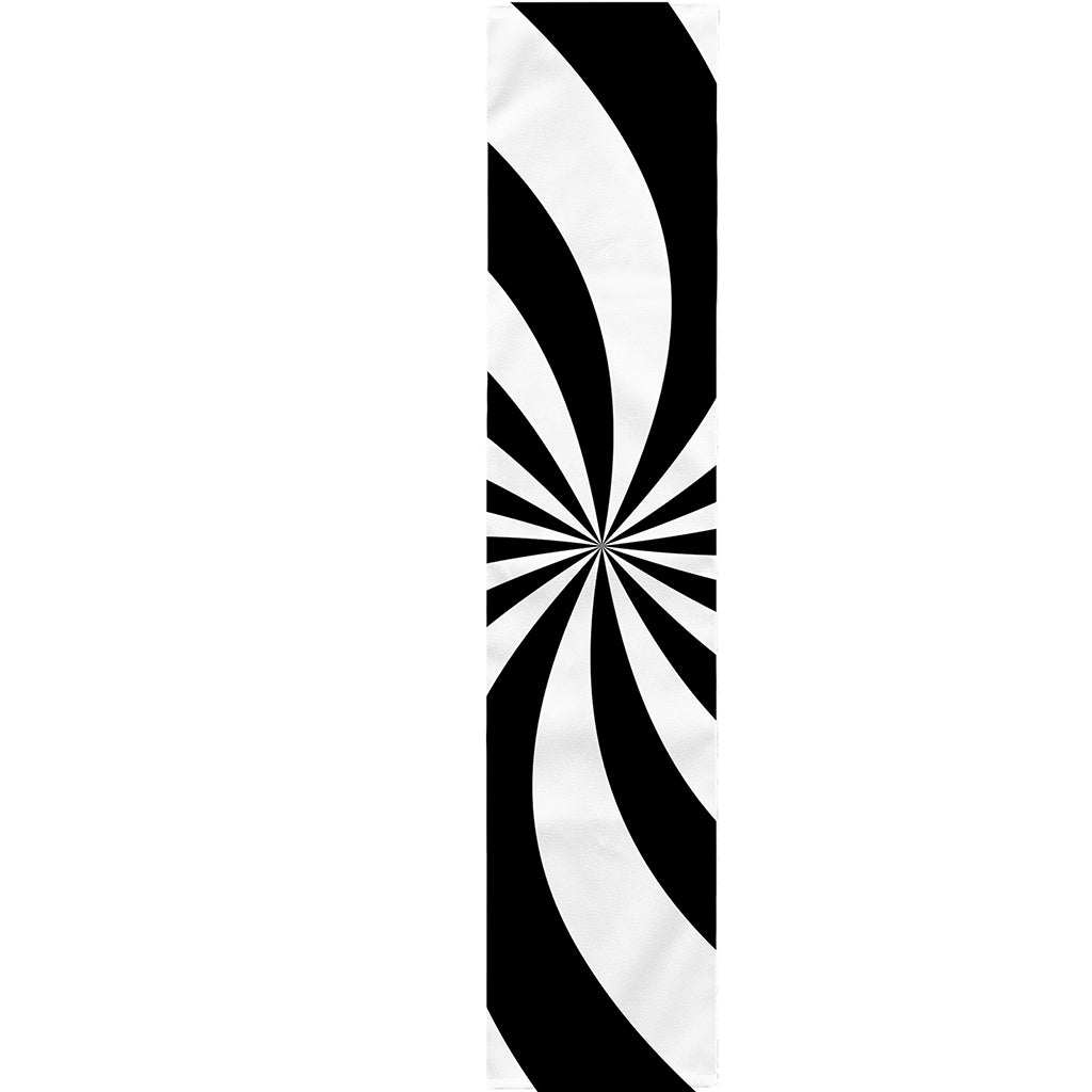 Black And White Swirl Print Table Runner