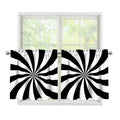 Black And White Swirl Print Tier Curtains