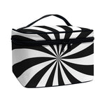 Black And White Swirl Print Travel Makeup Bag