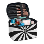 Black And White Swirl Print Travel Makeup Bag