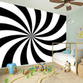 Black And White Swirl Print Wall Sticker