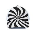 Black And White Swirl Print White Mesh Trucker Hat