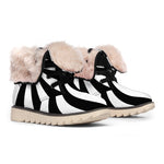 Black And White Swirl Print Winter Boots