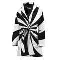 Black And White Swirl Print Women's Bathrobe