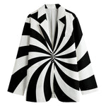 Black And White Swirl Print Women's Blazer