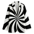 Black And White Swirl Print Women's Cotton Blazer