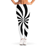 Black And White Swirl Print Women's Leggings