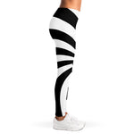 Black And White Swirl Print Women's Leggings