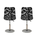 Black And White T-Rex Dinosaur Print Bar Stool Covers