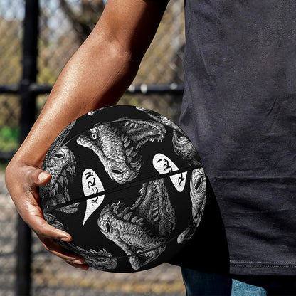 Black And White T-Rex Dinosaur Print Basketball