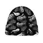 Black And White T-Rex Dinosaur Print Beanie